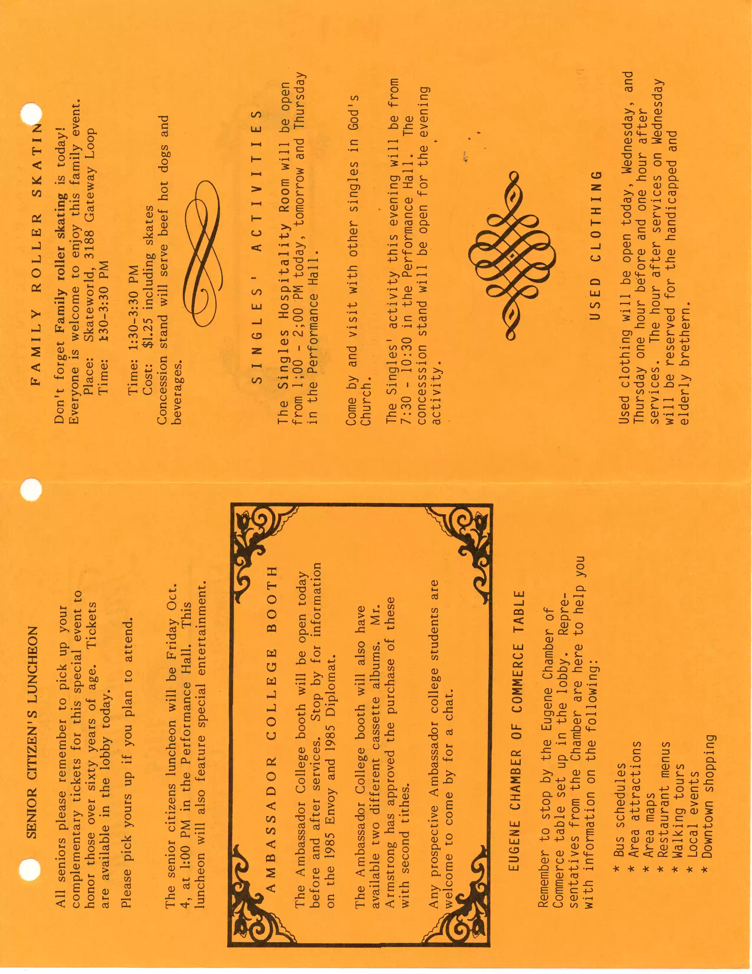 Eugene FT bulletin 10-1-85, pg2